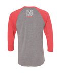 Dogs Dig It - 3/4 Sleeve Raglan T-Shirt Heather Grey and Red