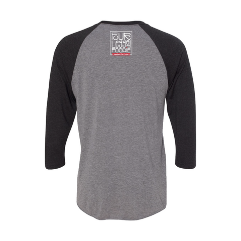 Dogs Dig It - 3/4 Sleeve Raglan T-Shirt Heather Grey and Black